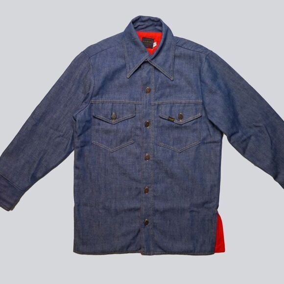 60s Vintage Sears Roebucks Blanket Lined Denim Coat Jacket - Picture 1 of 8